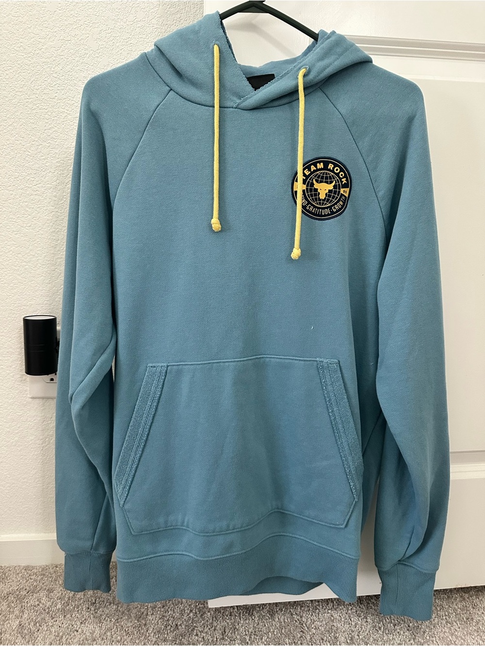 Under Armour Teal Pullover Hoodie with Yellow Drawcords - Project Rock